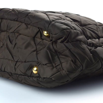 Prada Tessuto Nylon Chevron Quilted Tote Ebano 8 of 10