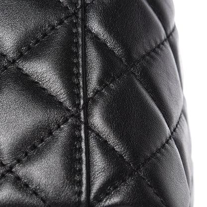 Chanel Metallized Calfskin Quilted Small XXL Travel Flap Bag Black 11 of 14