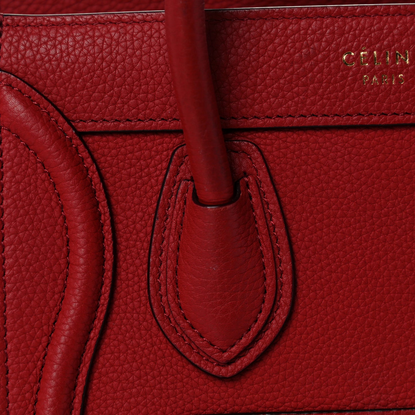 Drummed Calfskin Nano Luggage Red