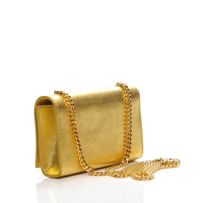 Saint Laurent Calfskin Small Classic Monogram Kate Tassel Satchel Gold 3 of 6