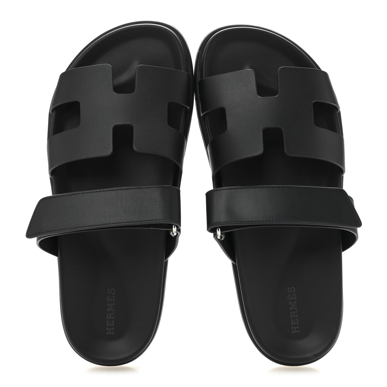 Hermes Calfskin Womens Chypre Sandals 39 Black 2 of 10