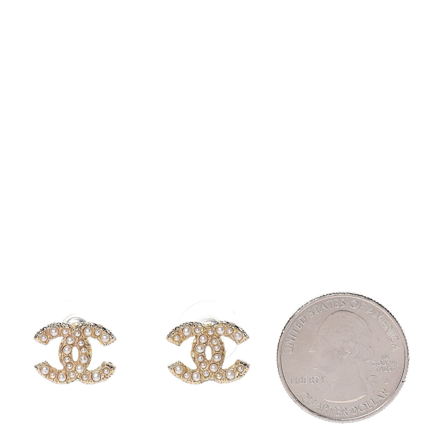 Pearl CC Earrings Light Gold
