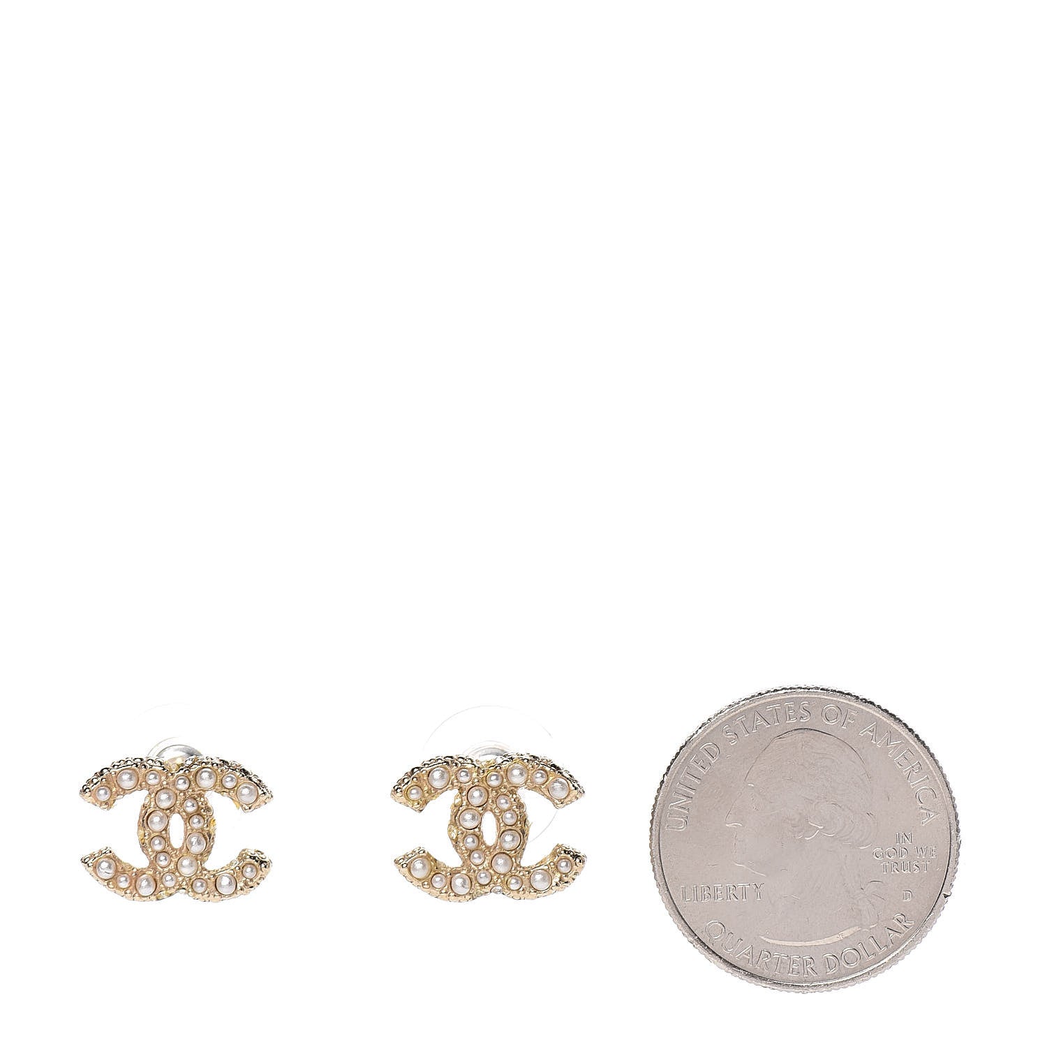Chanel Pearl CC Earrings Light Gold 2 of 5