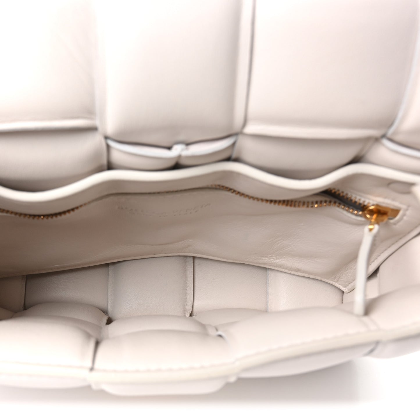 Nappa Maxi Intreccio Padded Cassette Crossbody Bag Chalk