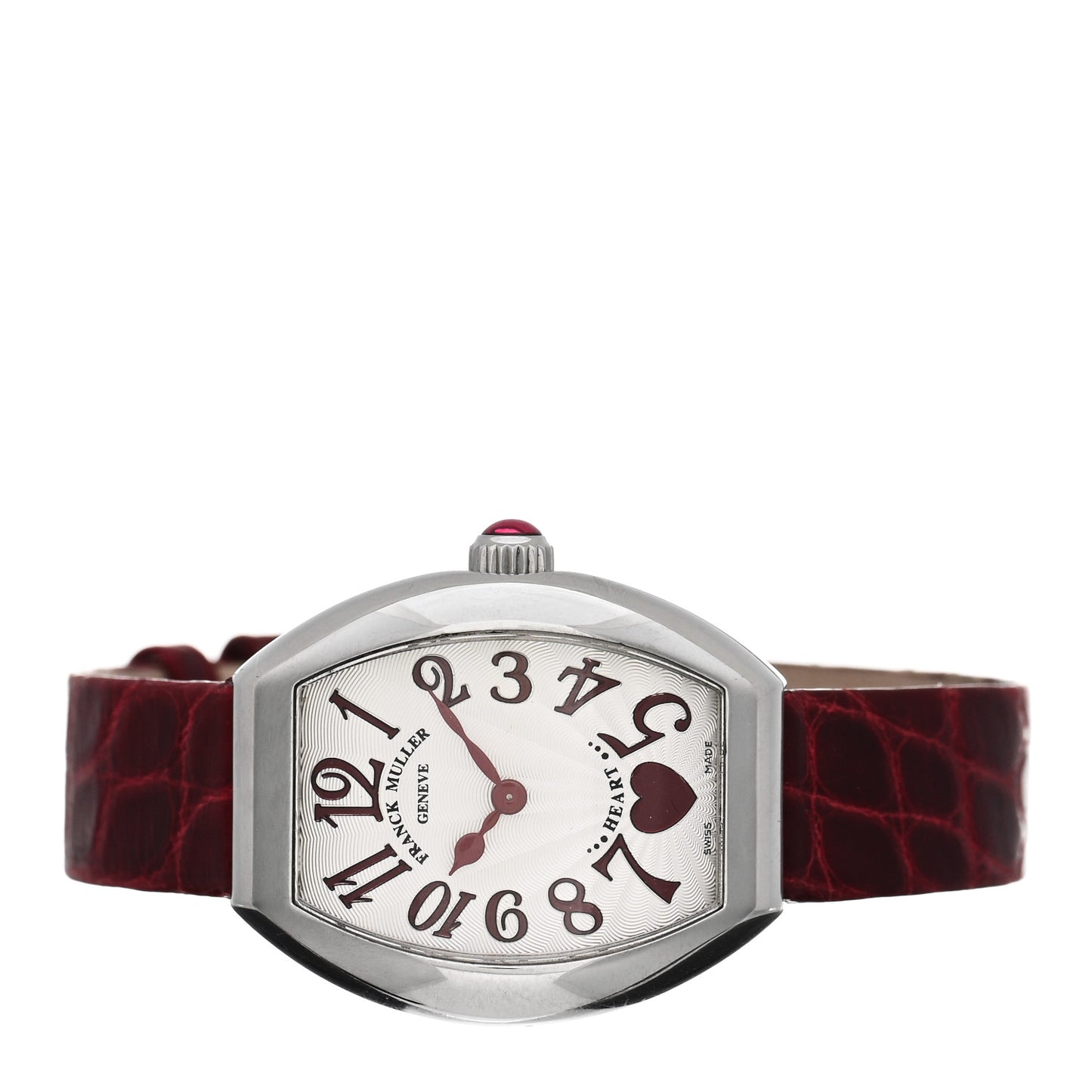 Stainless Steel Alligator 26mm Heart Quartz Watch Red 5002SQZC6H