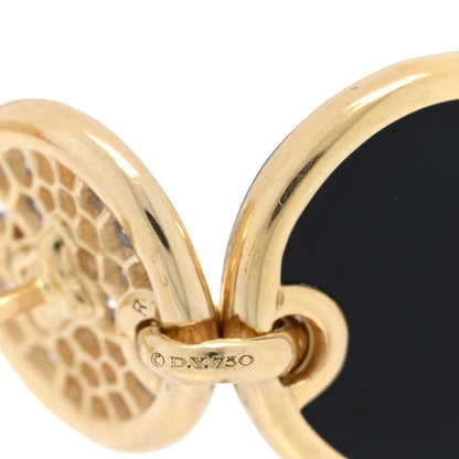 David Yurman 18K Yellow Gold Diamond Mother of Pearl Black Onyx Elements Triple Drop Earrings 4 of 4