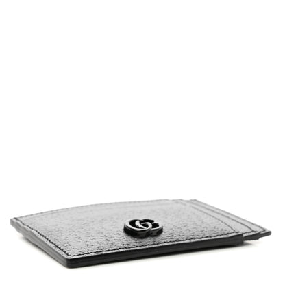 Gucci Textured Dollar Calfskin Resin Monochrome GG Marmont Card Holder Black 4 of 6