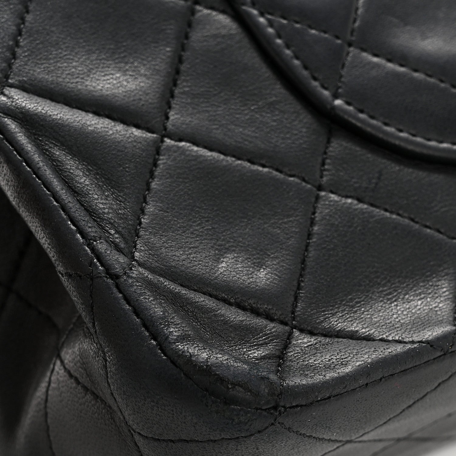 Chanel Lambskin Quilted Medium Double Flap Black 14 of 15