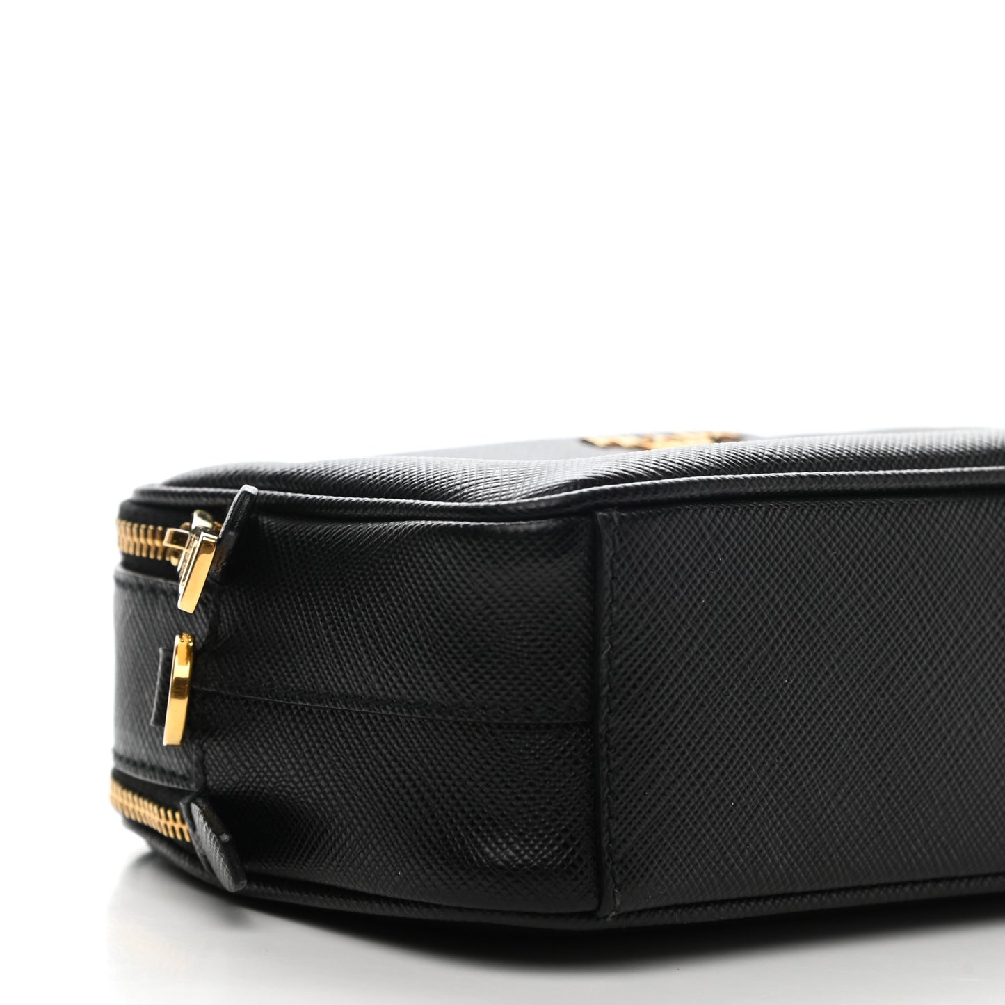 Saffiano Mini Camera Crossbody Bag Black