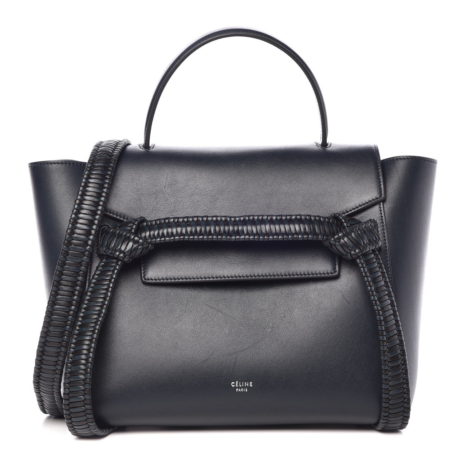 Celine Smooth Calfskin Micro Bi-Color Braided Belt Bag Dark Sea 1 of 9