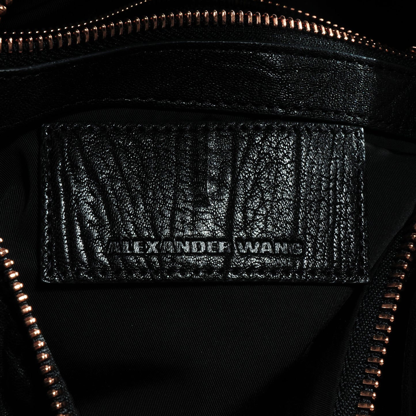 Pebbled Leather Rocco Black w Rose Gold Hardware