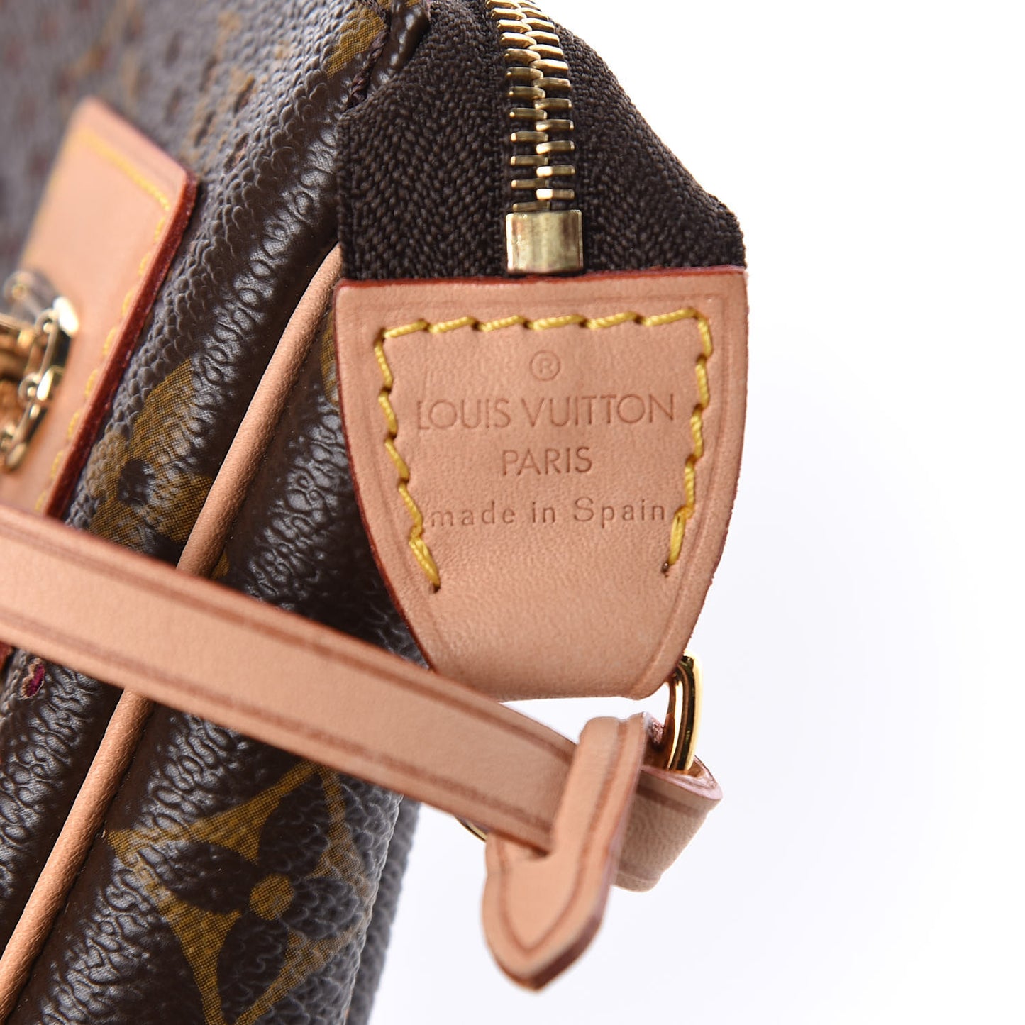 Monogram Perforated Pochette Accessories Bag Fuchsia