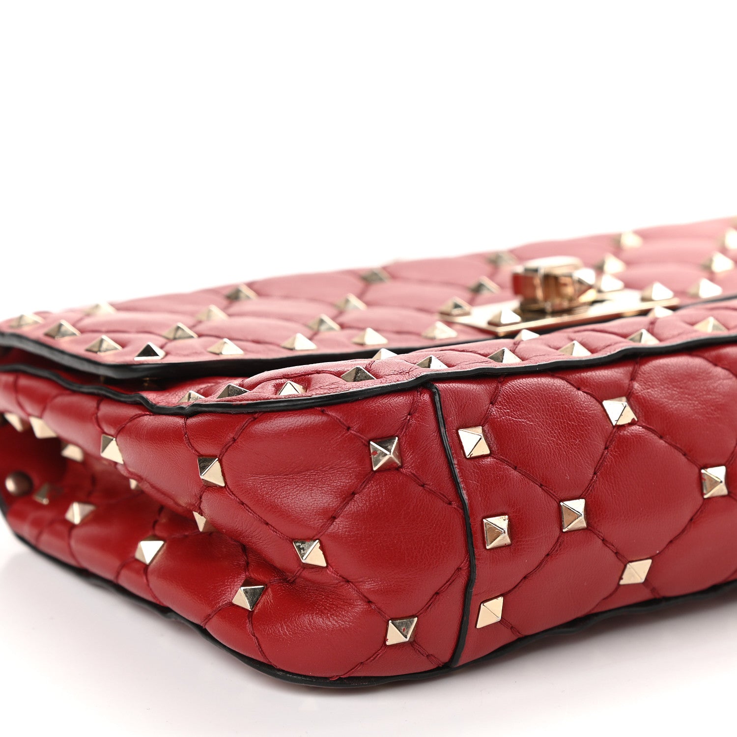 Valentino Garavani Nappa Small Rockstud Spike Shoulder Bag Rosso Valentino 7 of 9