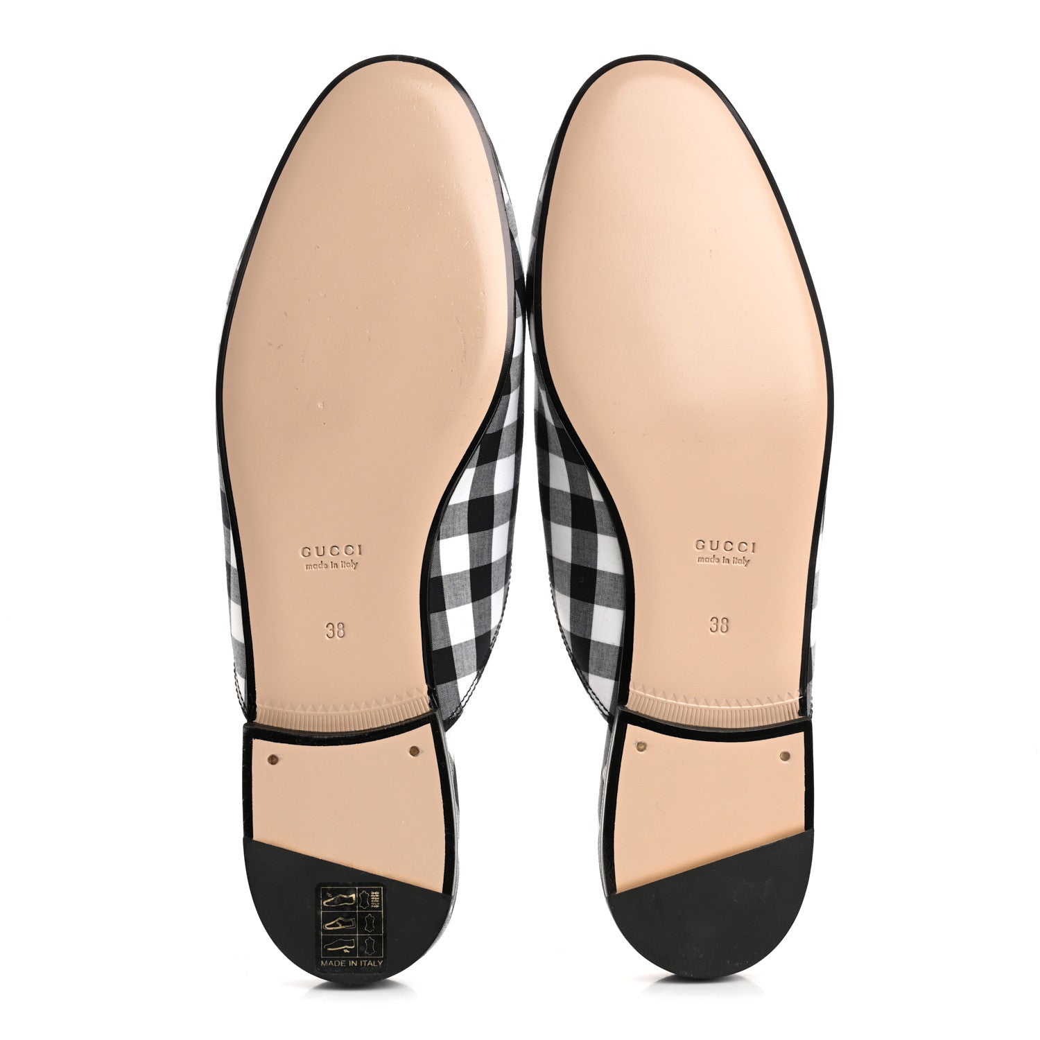 Gucci Cotton Gingham Womens Princetown Slippers 38 White Black 6 of 11