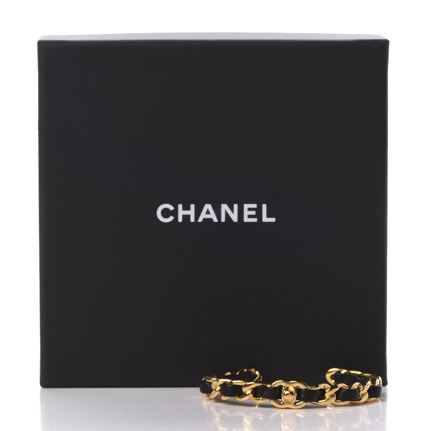 Lambskin More Is More Cuff Bracelet Black Gold