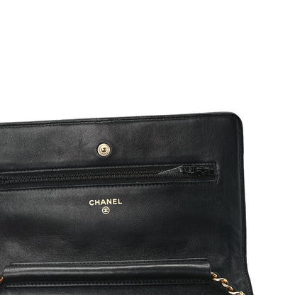 Chanel Lambskin Quilted Wallet On Chain WOC Black 10 of 10