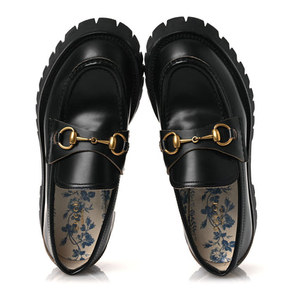 Gucci Cordovan Lux Womens Harald Horsebit 25mm Platform Loafers 38 Black 2 of 11