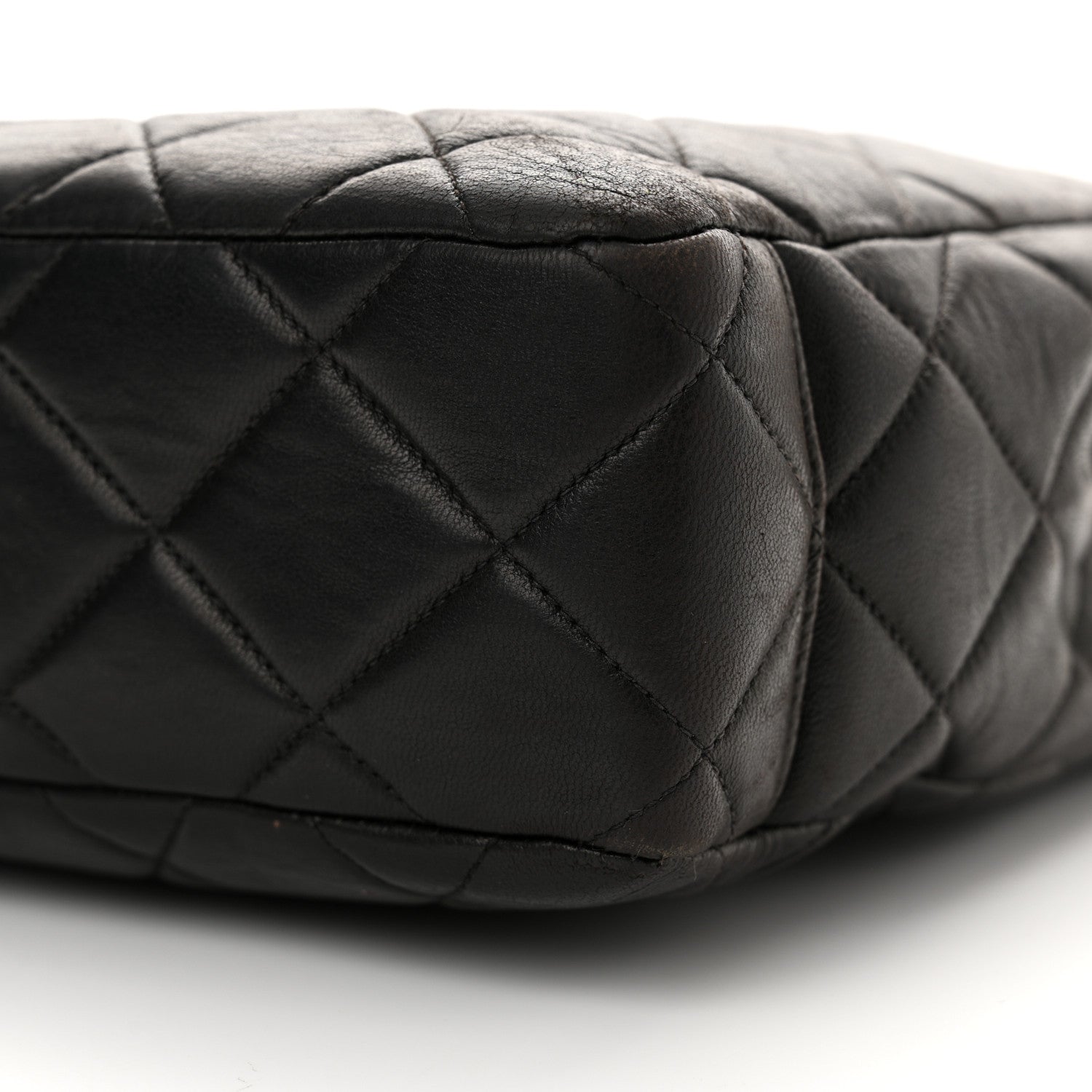 Chanel Lambskin Quilted Shopping Tote Black 10 of 11
