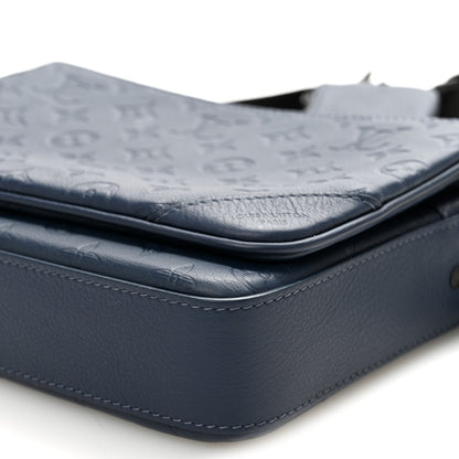 Louis Vuitton Calfskin Monogram Shadow Trio Messenger Navy 9 of 9