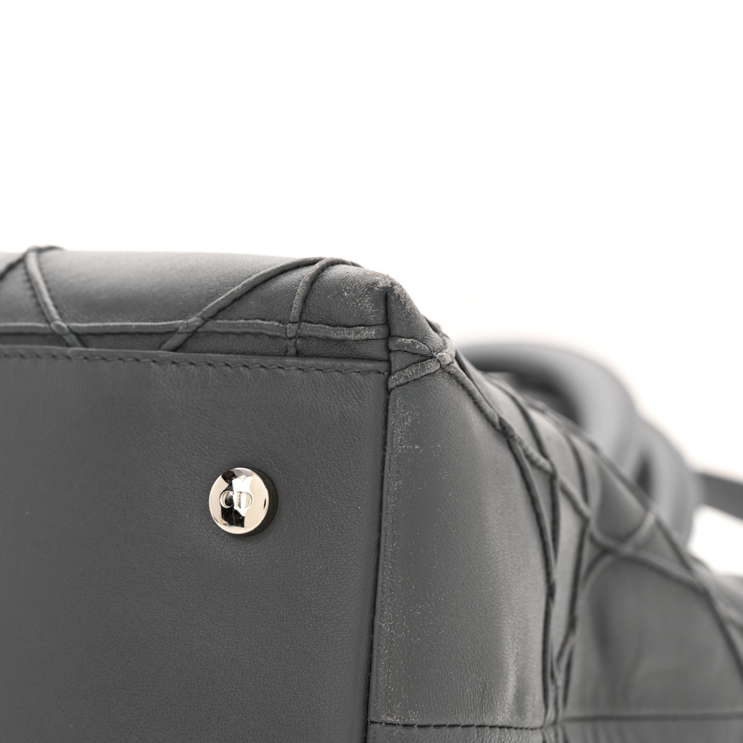Lambskin Cannage Medium Granville Tote dARK Grey