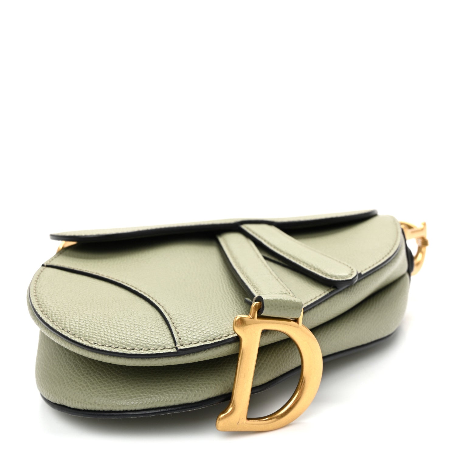Christian Dior Grained Calfskin Mini Saddle Bag Sage Green 4 of 10
