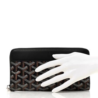Goyard Goyardine Matignon Zip Around GM Wallet Black 2 of 7