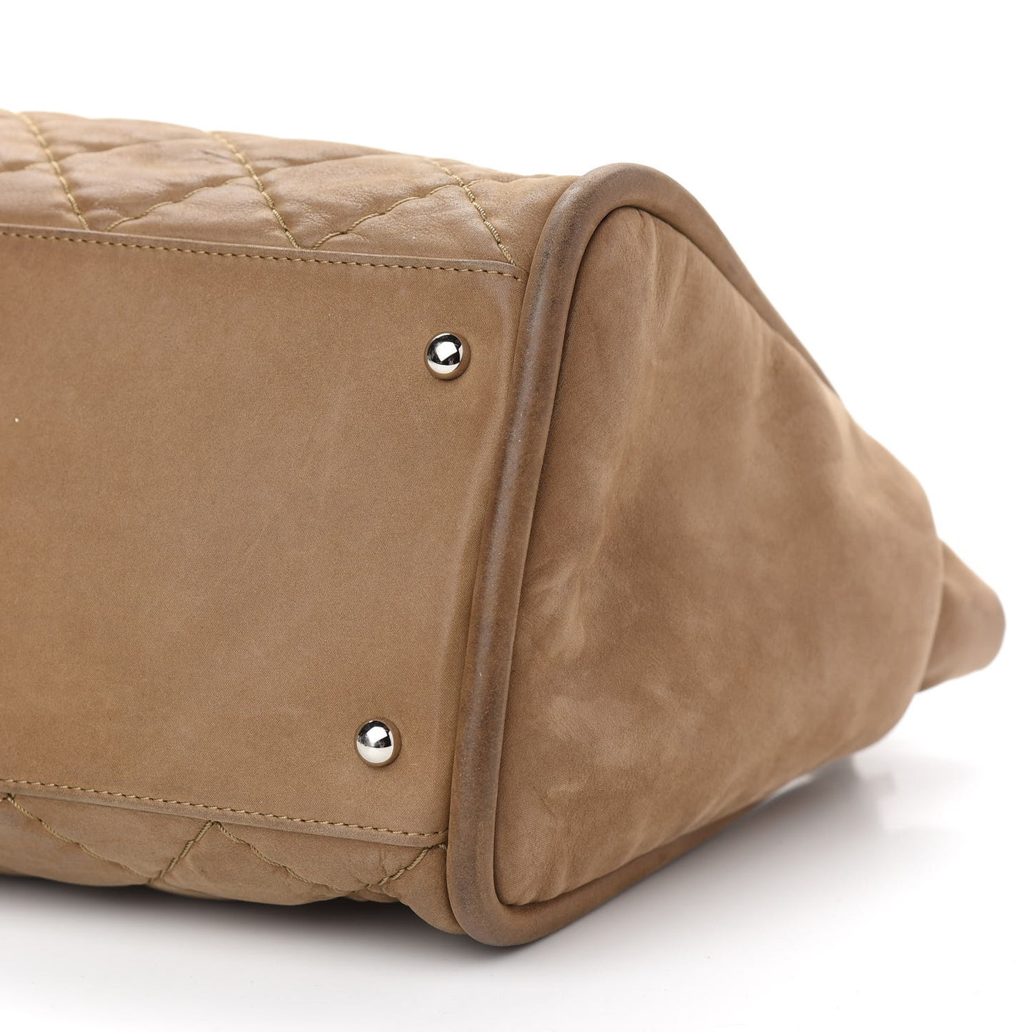 Iridescent Calfskin Quilted Relax CC Shoulder Bag Brown