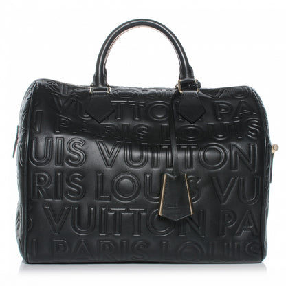 Louis Vuitton Calfskin Embossed Speedy Cube 30 Black 1 of 7