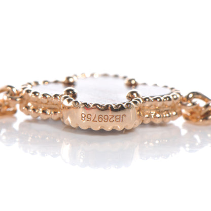 Van Cleef & Arpels 18K Rose Gold Letterwood 5 Motifs Vintage Alhambra Bracelet 7 of 9