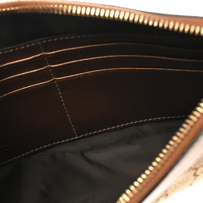 Gucci Crystal GG Monogram Metallic Calfskin Hearts Wristlet Bronze 5 of 8