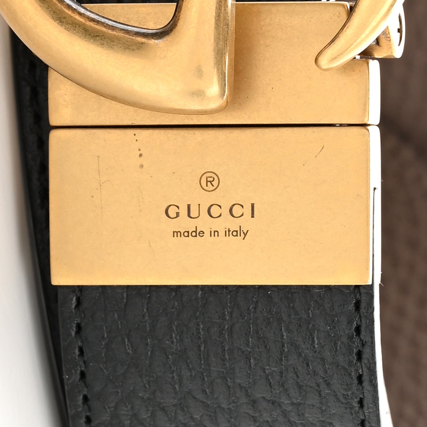 Dollar Calfskin Double G Reversible 37mm Belt 95 38 Black New Acero