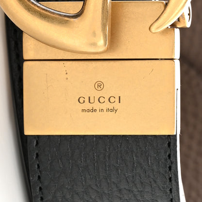 Gucci Dollar Calfskin Double G Reversible 37mm Belt 95 38 Black New Acero 5 of 6