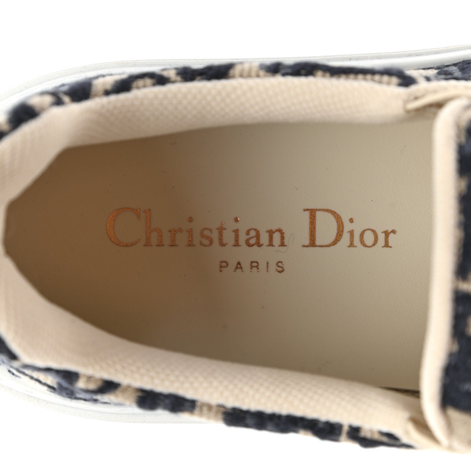 Christian Dior Canvas Oblique Embroidered Womens Solar Slip On Sneakers 38.5 Deep Blue 7 of 8
