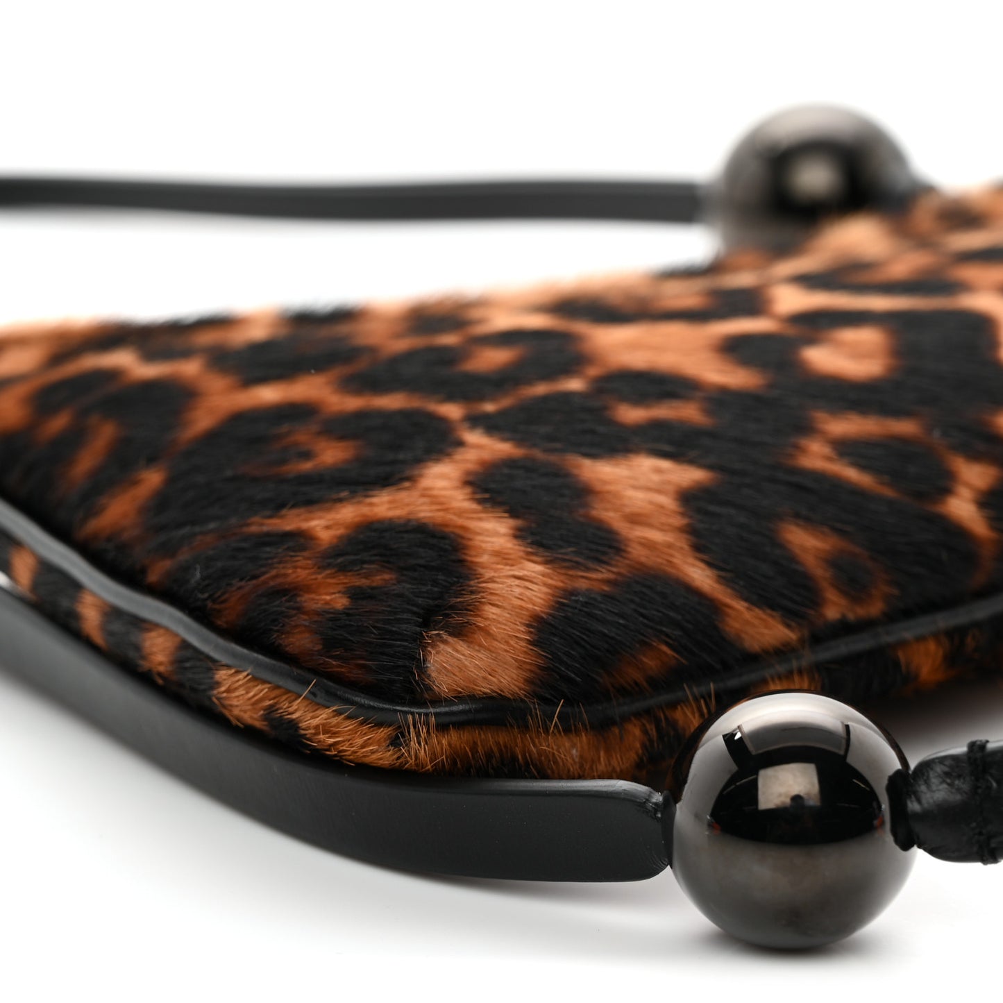 Calf Hair Leopard Print Le Bisou Perle Brown