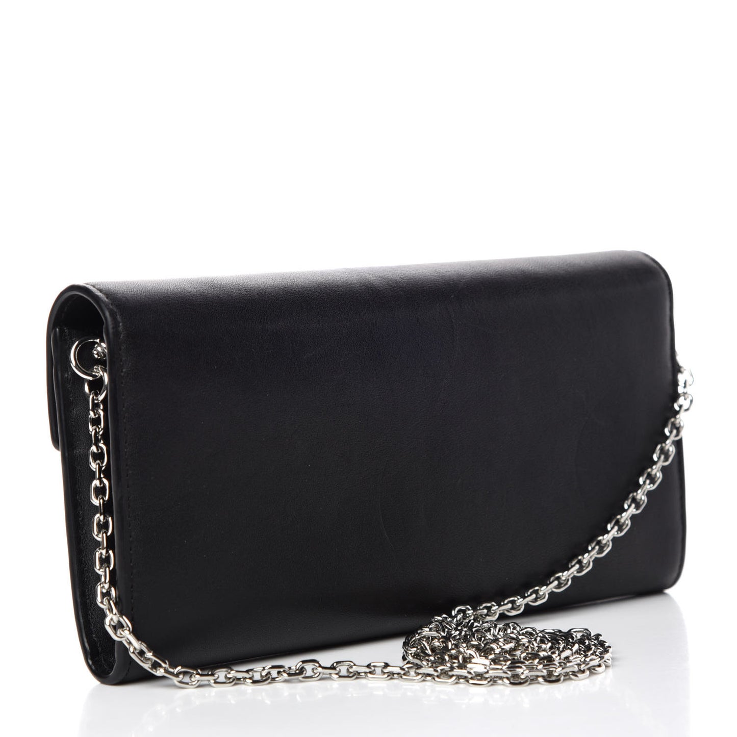 Calfskin Large Patricia Wallet On Chain Black