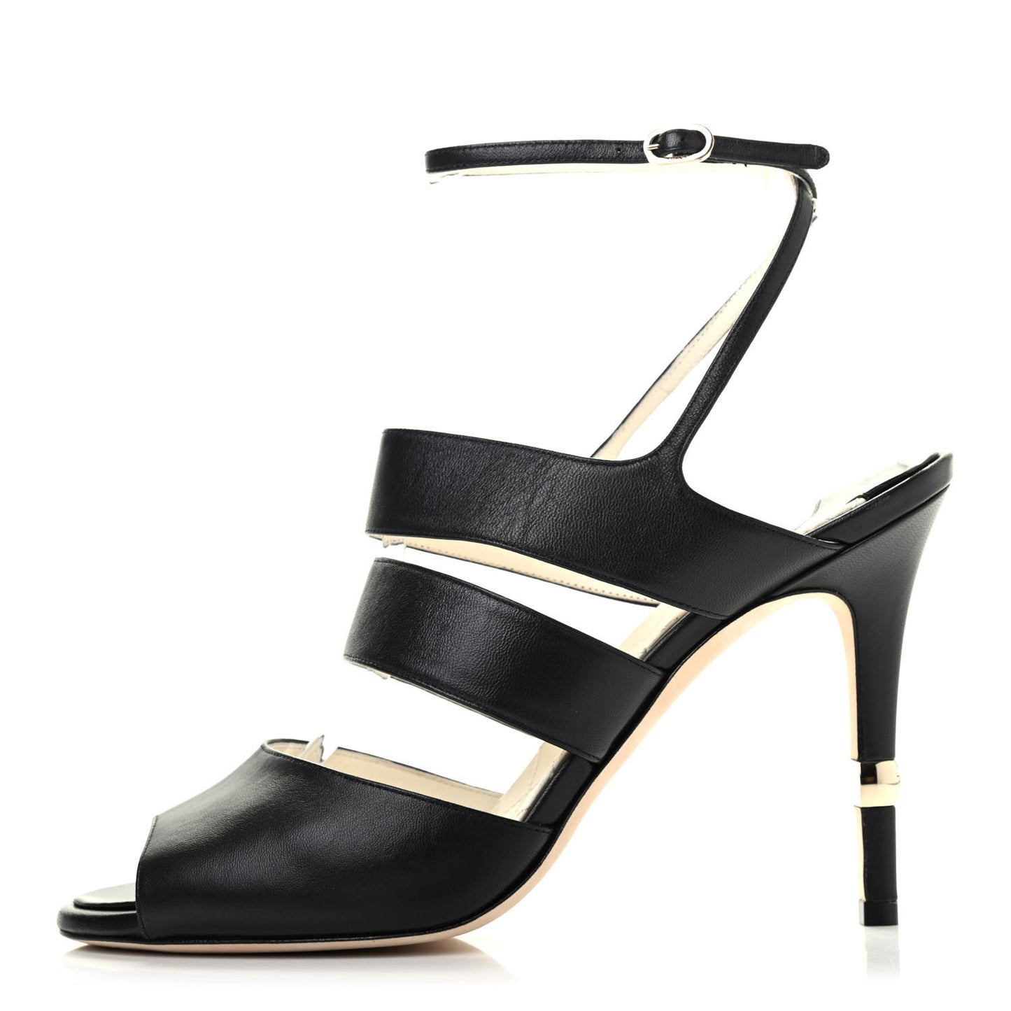 Lambskin CC Strappy Sandal 40 Black
