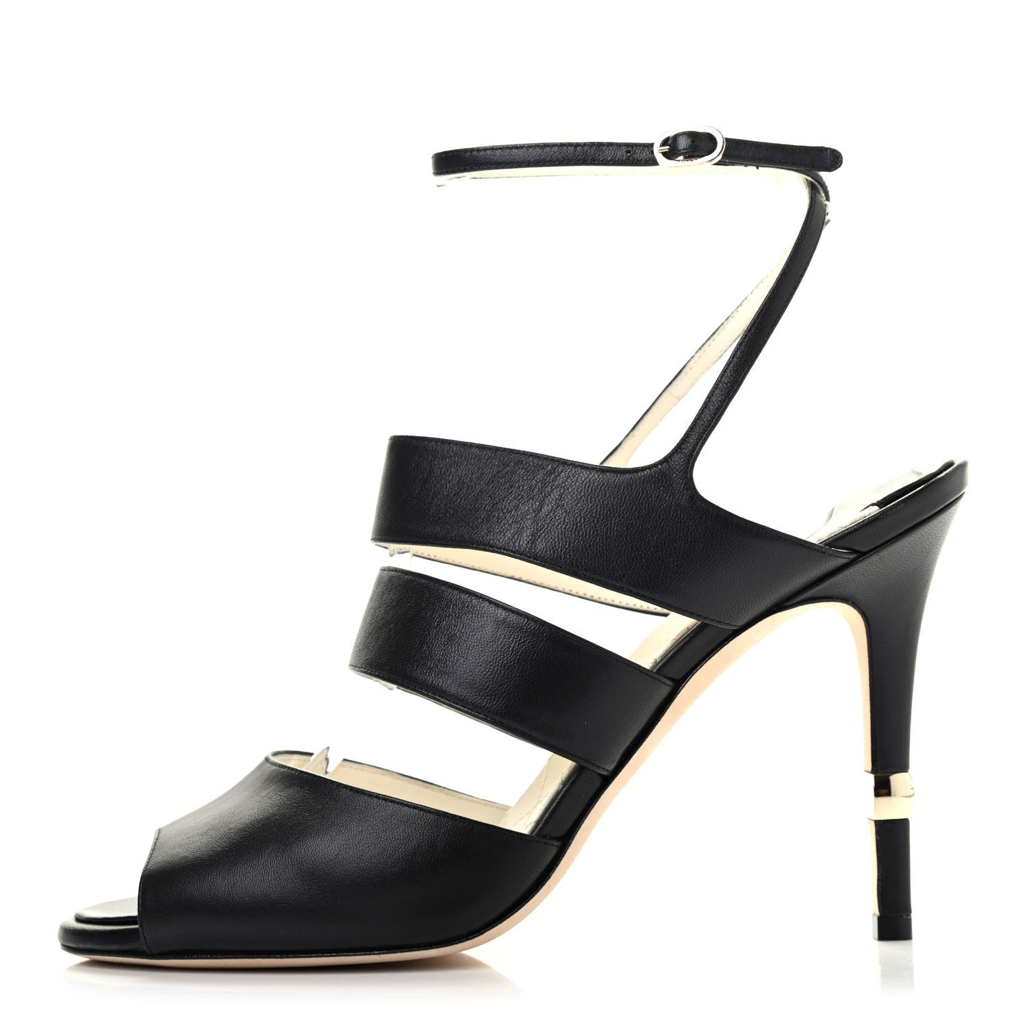 Chanel Lambskin CC Strappy Sandal 40 Black 1 of 4