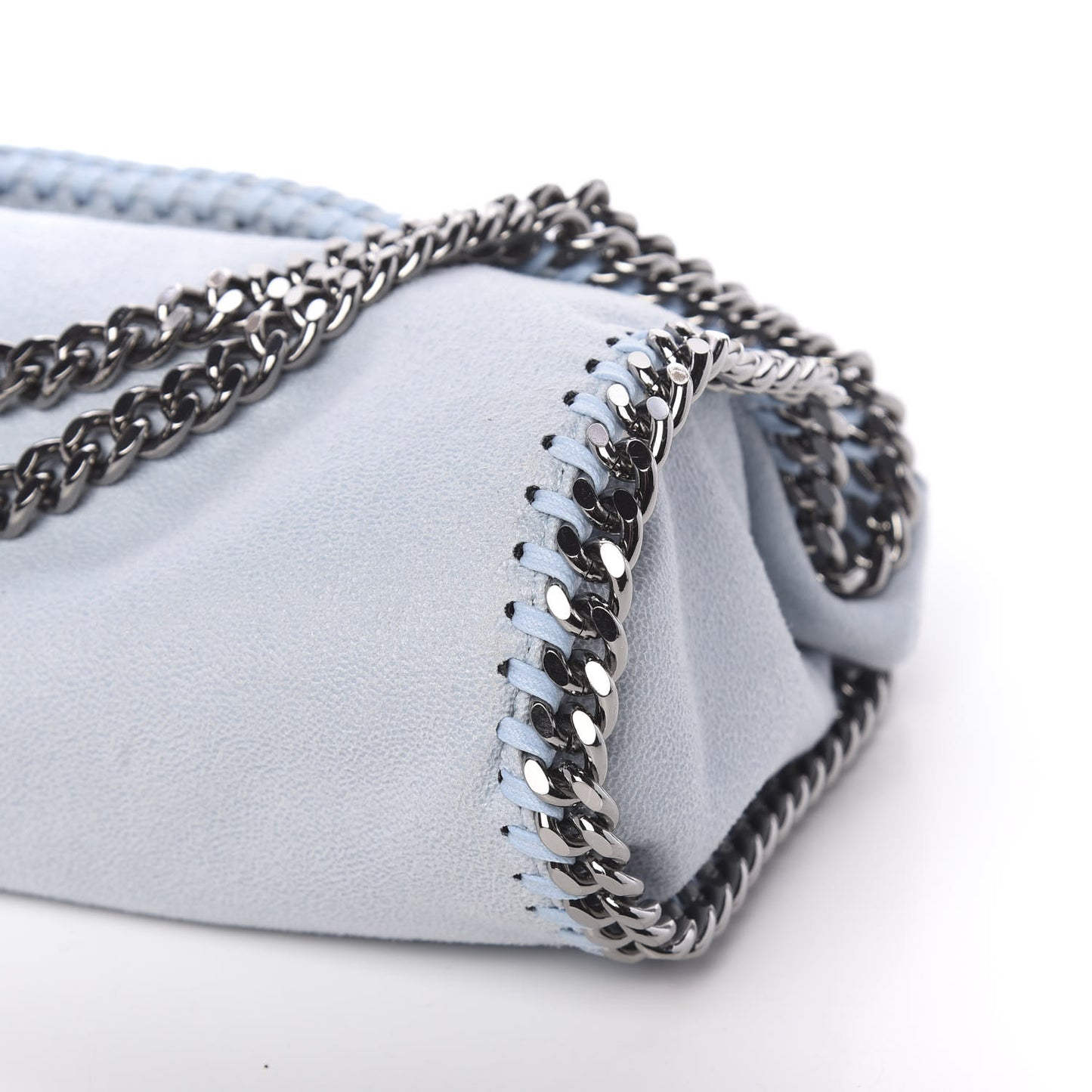 Shaggy Deer Mini Falabella Fold Over Tote Light Blue
