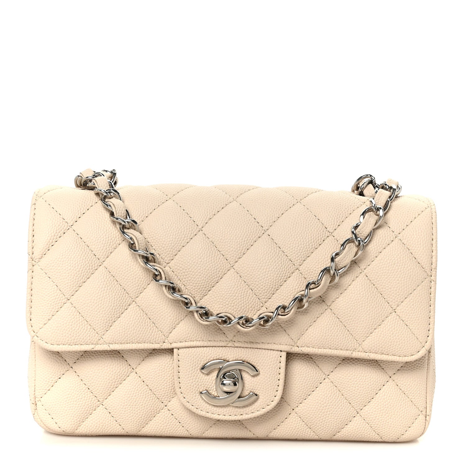 Chanel Caviar Quilted Mini Rectangular Flap Light Beige 1 of 12