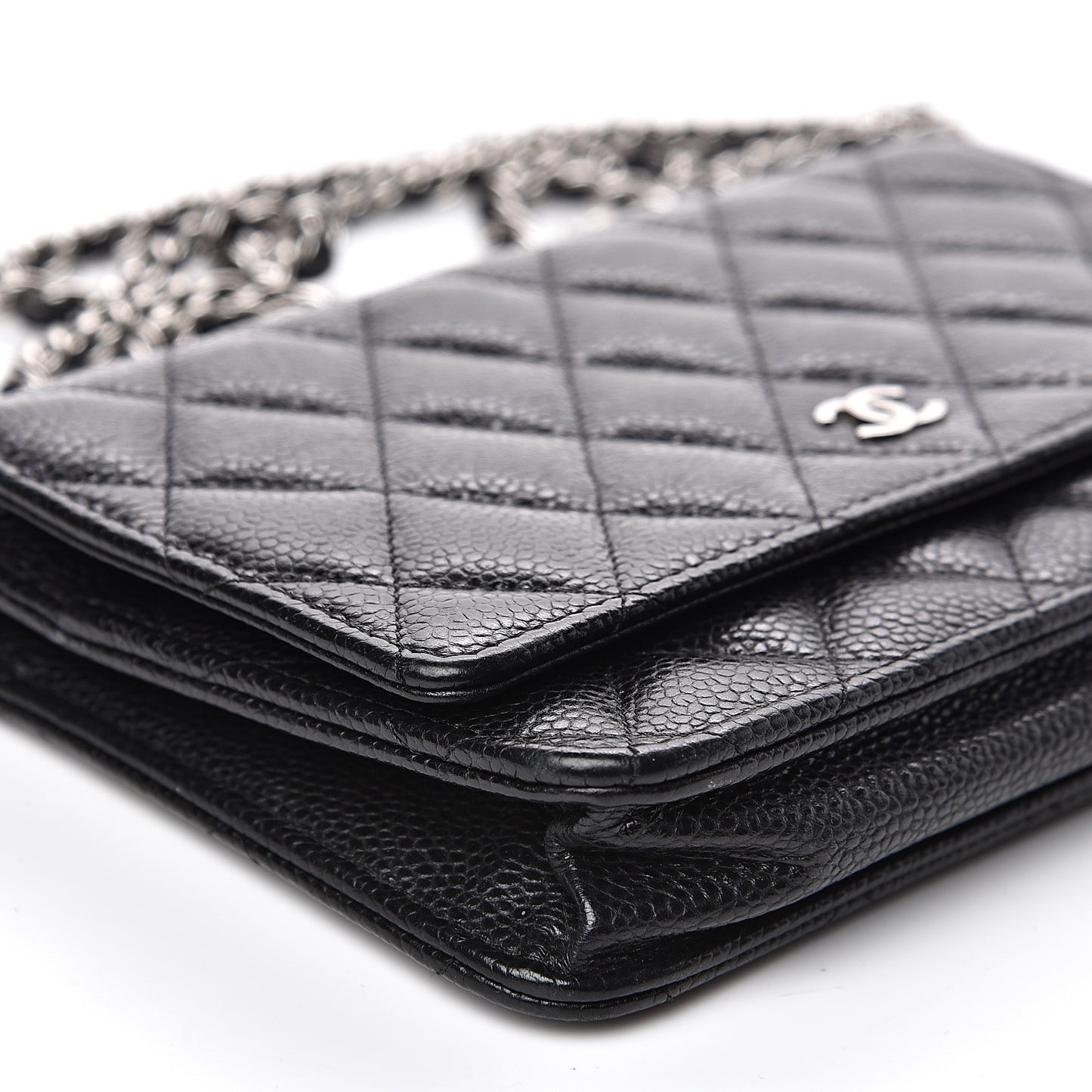 Caviar Quilted Wallet On Chain WOC Black