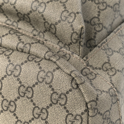 Gucci Soft GG Supreme Monogram Neo Vintage Double Buckle Backpack Beige New Acero Crop 9 of 9