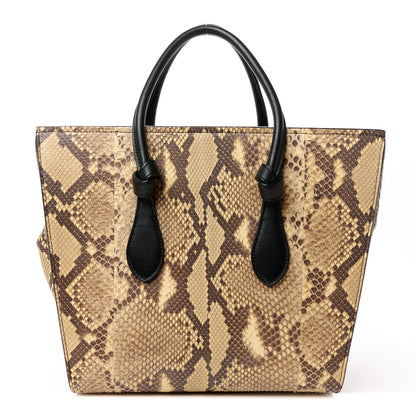 Celine Snakeskin Calfskin Small Tie Knot Tote Black 1 of 12