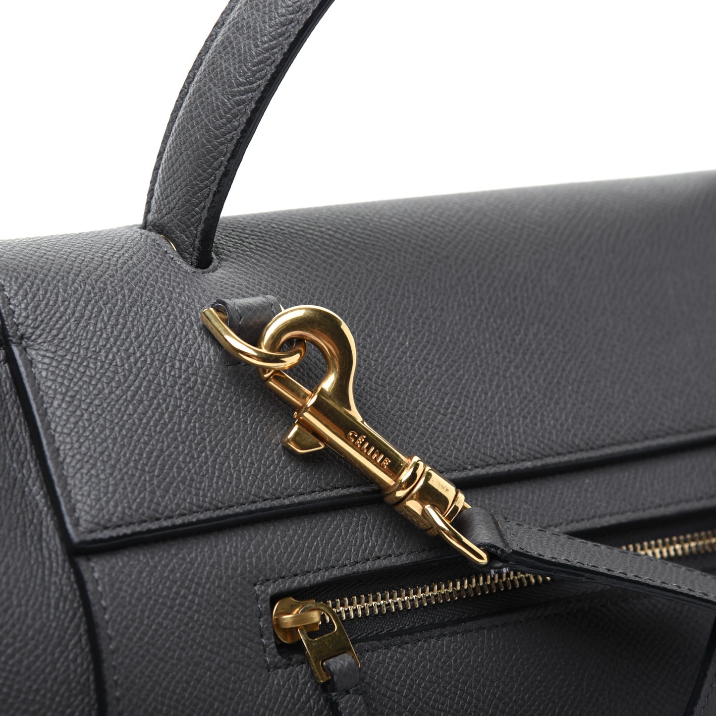 Grained Calfskin Mini Belt Bag Grey