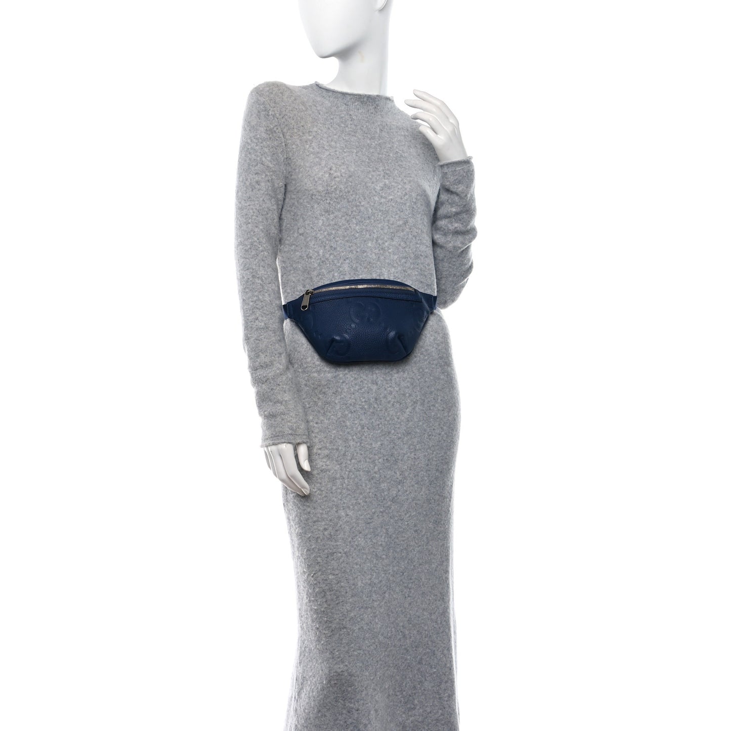Piuma Calfskin Jumbo GG Embossed Small Belt Bag Royale