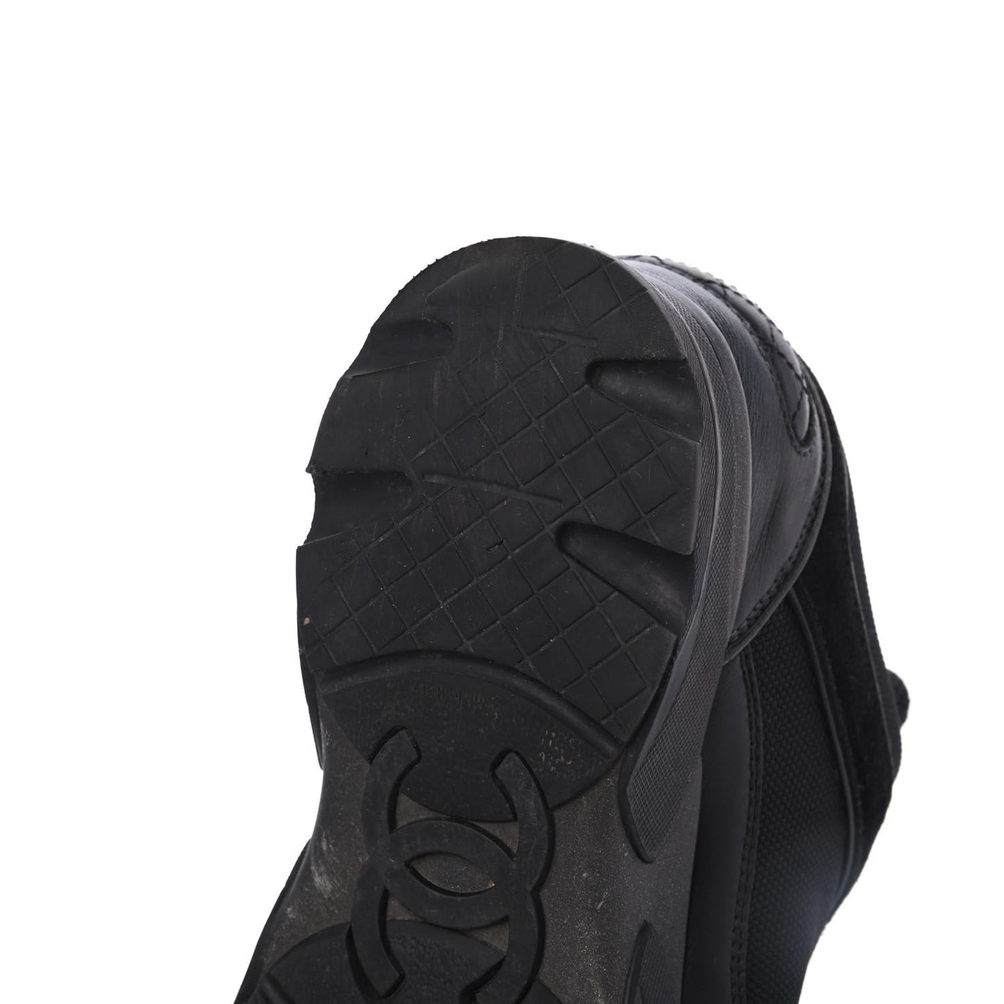 Toile Suede Calfskin CC Sneakers 39 Black