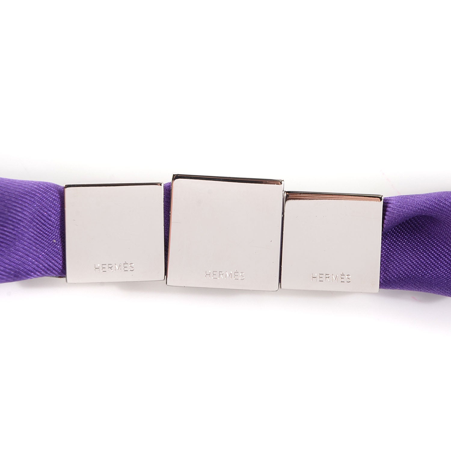 Hermes Palladium Medor Bolduc Twilly Scarf Ring Set Purple 6 of 7