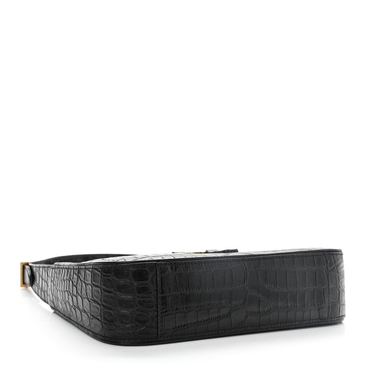 Calfskin Crocodile Embossed Le 5 A 7 Hobo Black
