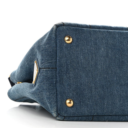 Prada Denim Logo Tote Bleu 8 of 8