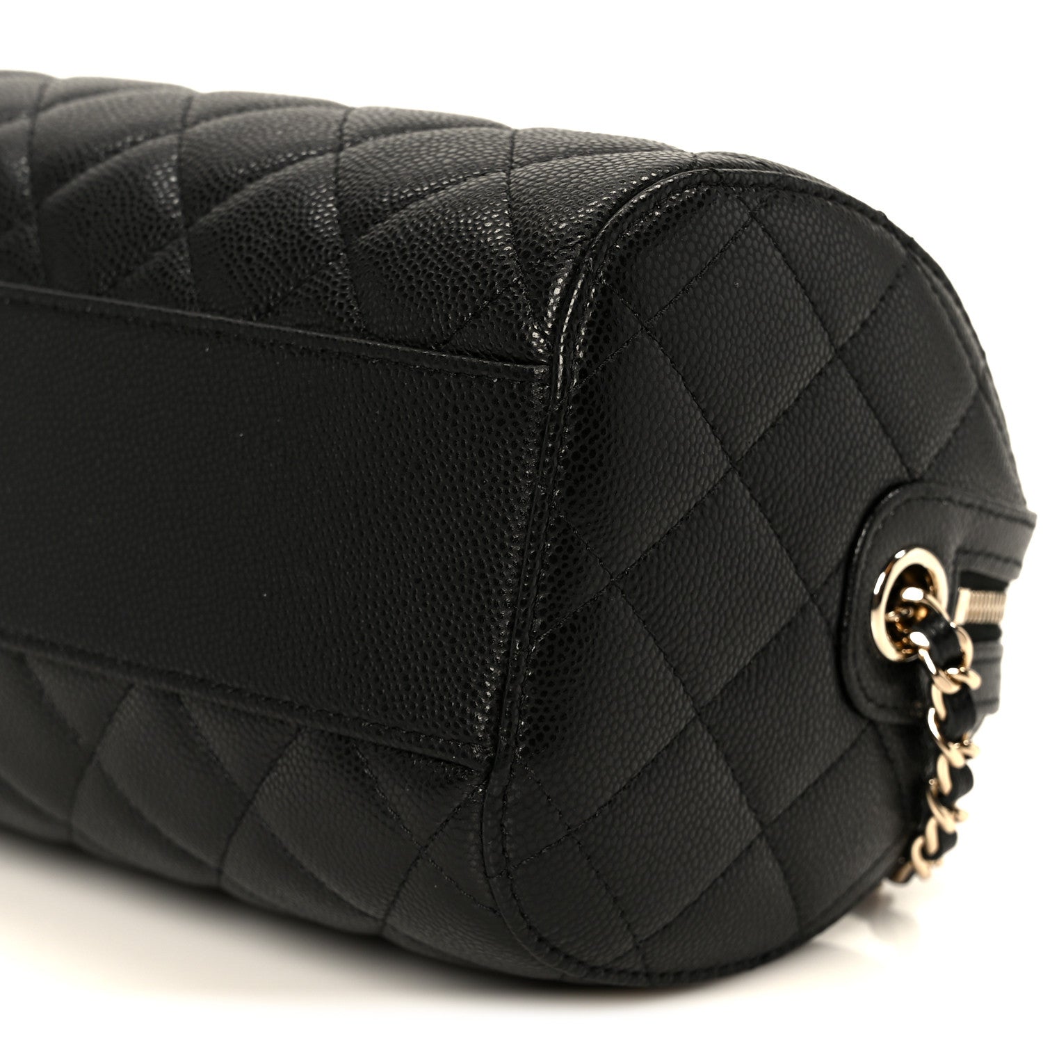 Chanel Caviar Quilted Barrel Clutch With Chain Black 10 of 11