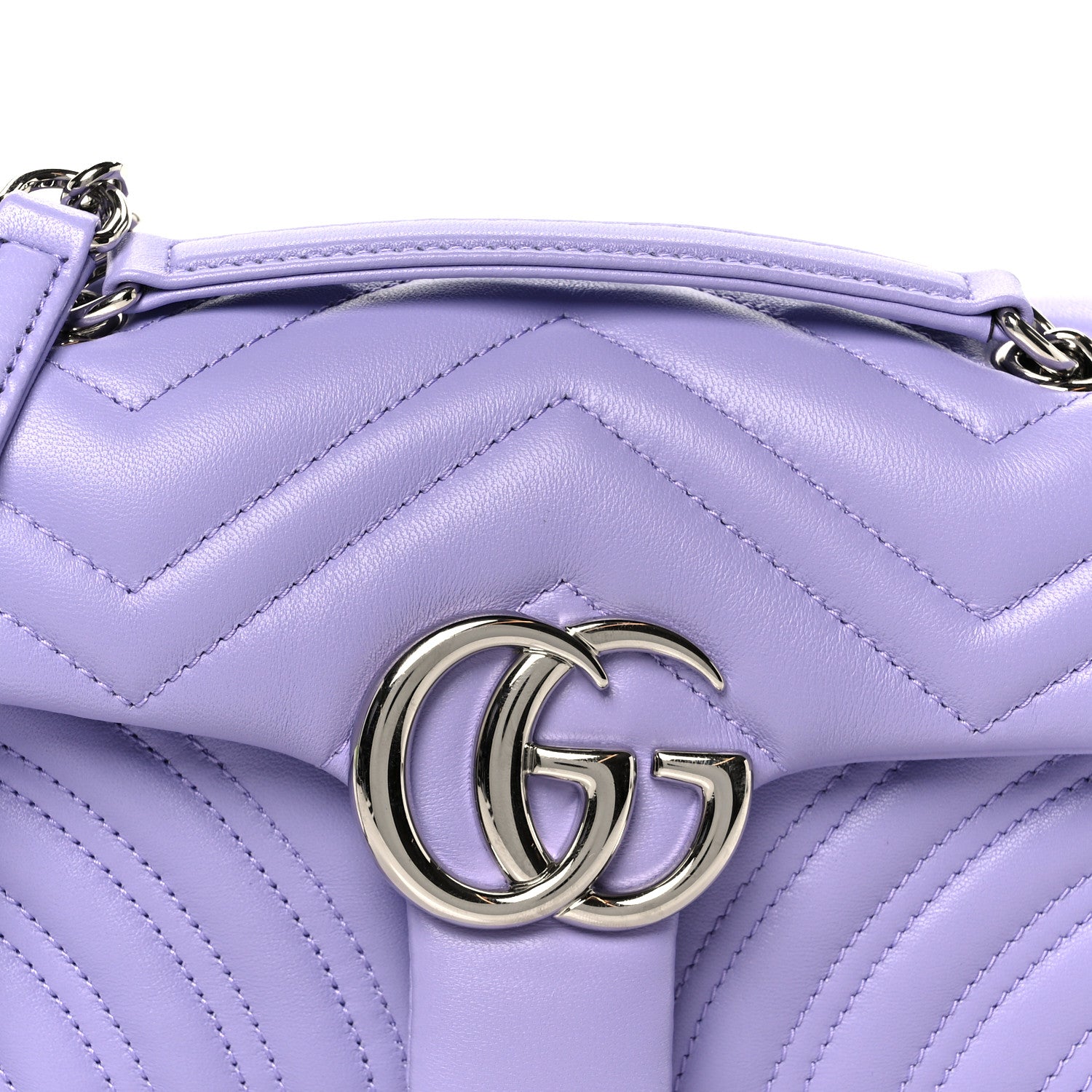 Gucci Lambskin Matelasse Small GG Marmont Shoulder Bag Lapis 9 of 11